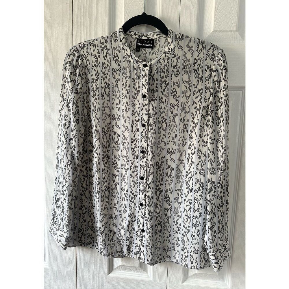 The Kooples Sport XS Print Blouse Top